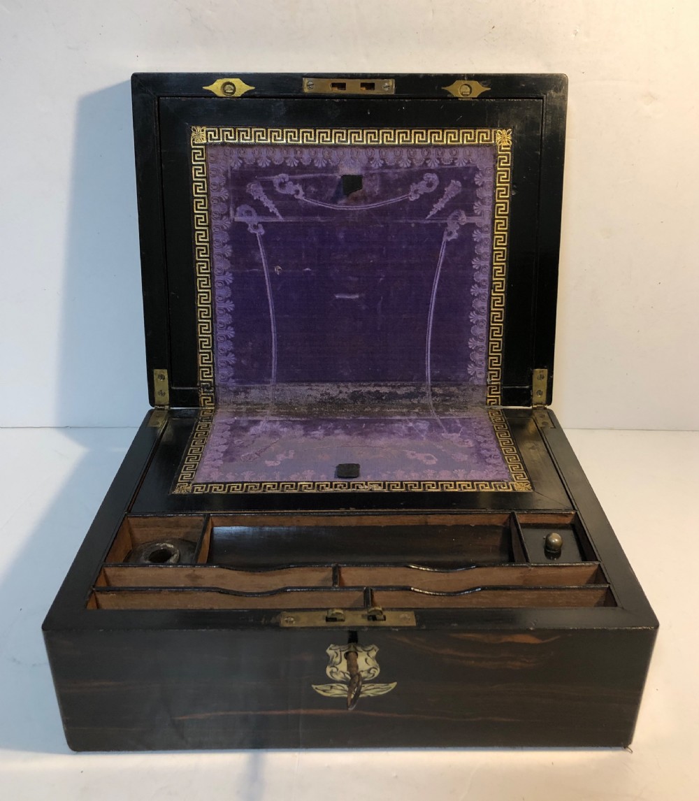 Antique Victorian Coromandel Writing Slope View IX