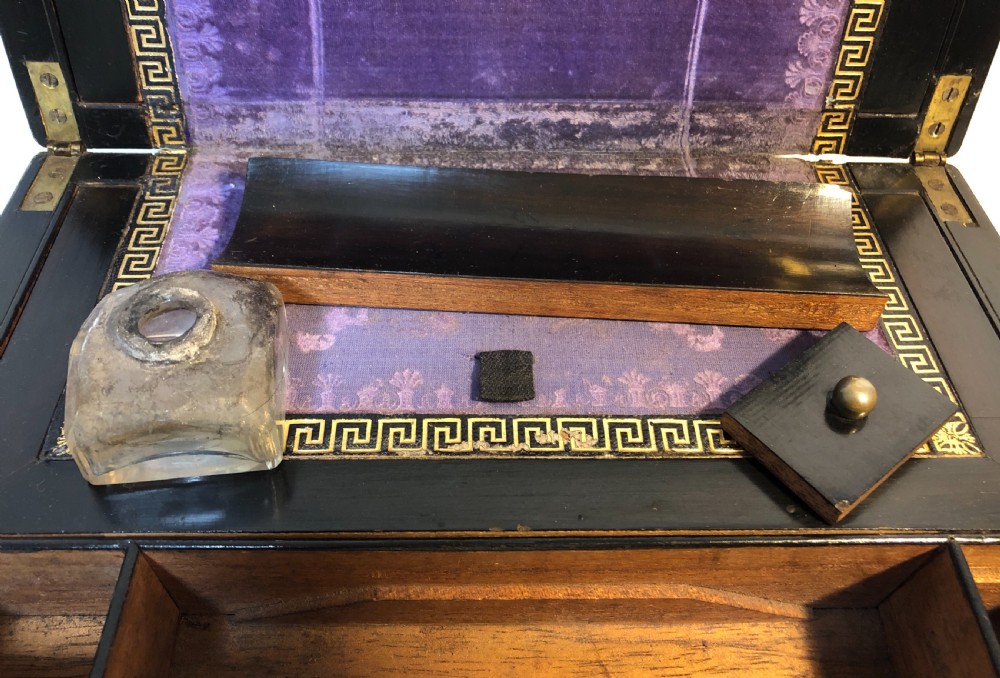 Antique Victorian Coromandel Writing Slope View XI