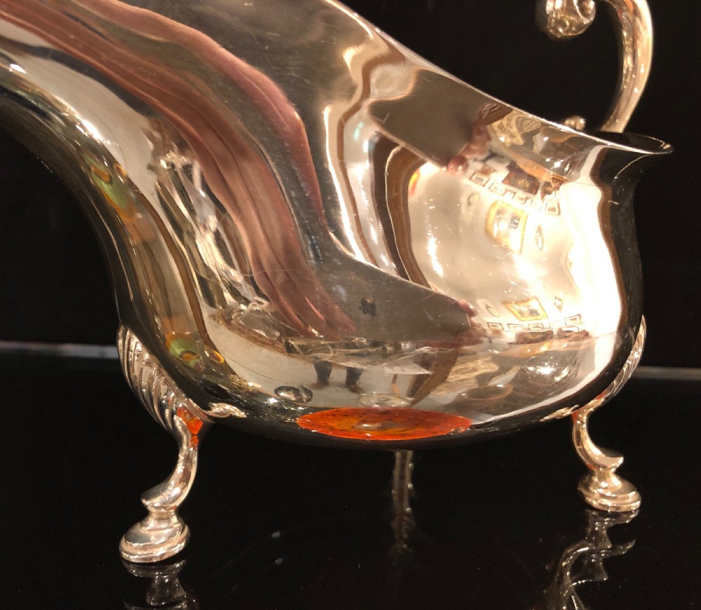 Pair of Large Antique Victorian Silver Sauce Boats 1897 Francis Higgins View IV