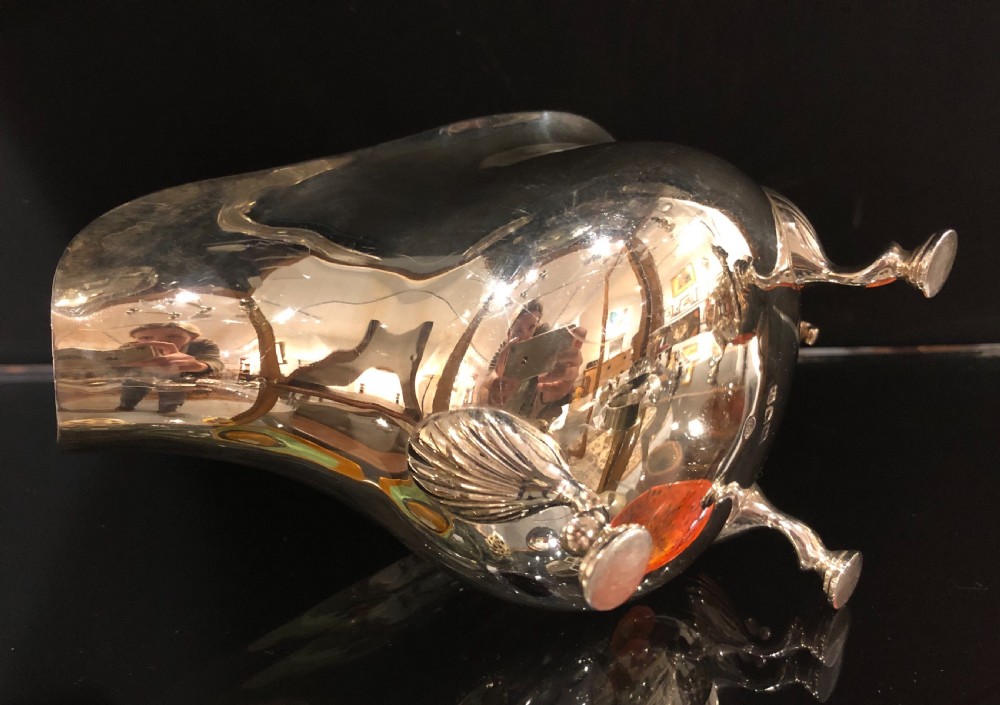 Pair of Large Antique Victorian Silver Sauce Boats 1897 Francis Higgins View X