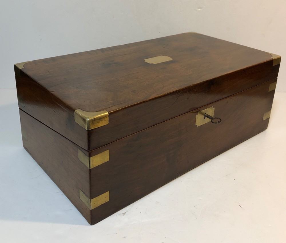 Antique Victorian Brass Bound Writing Slope with Secret Drawers View III