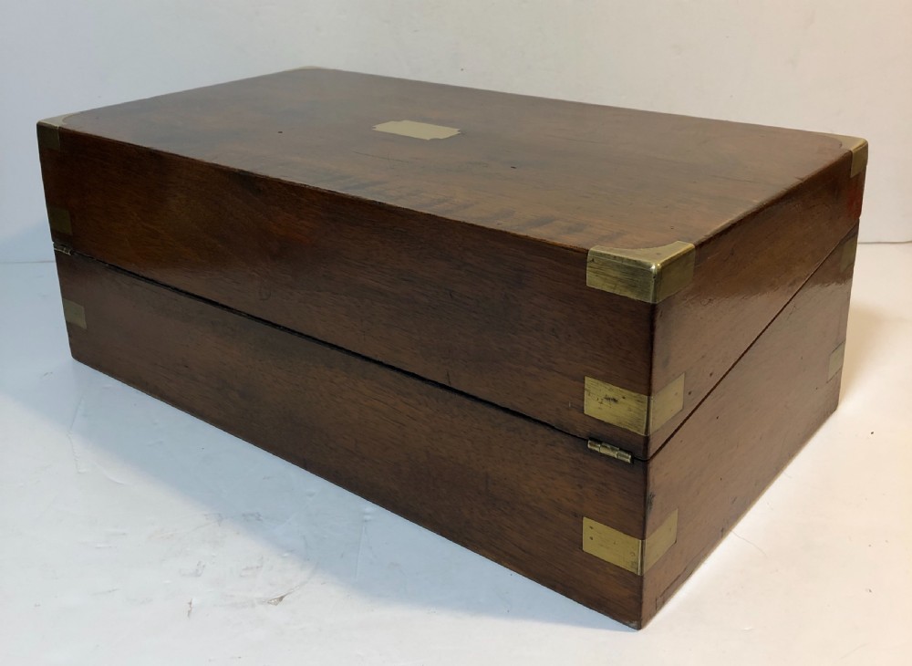 Antique Victorian Brass Bound Writing Slope with Secret Drawers View IV