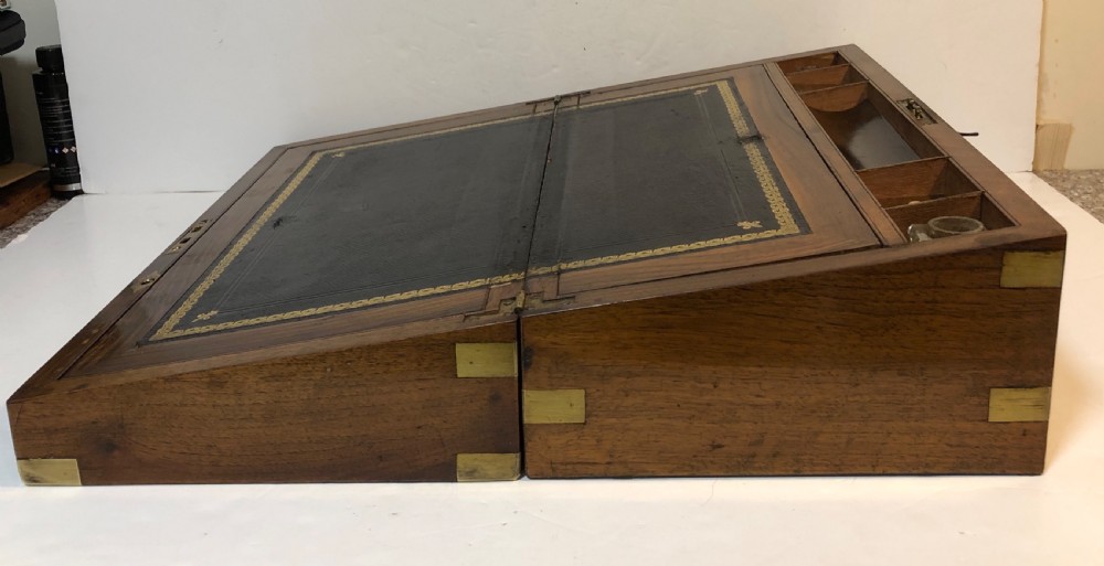 Antique Victorian Brass Bound Writing Slope with Secret Drawers View XI