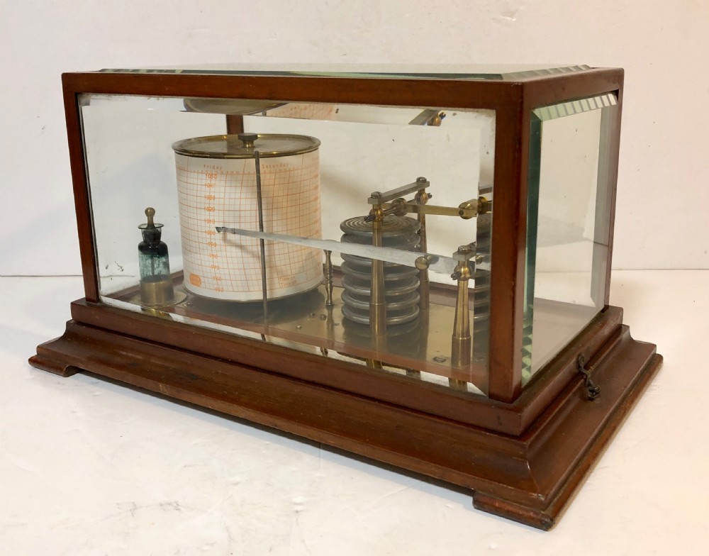 Antique 8 Day Clockwork Drum Barograph View II