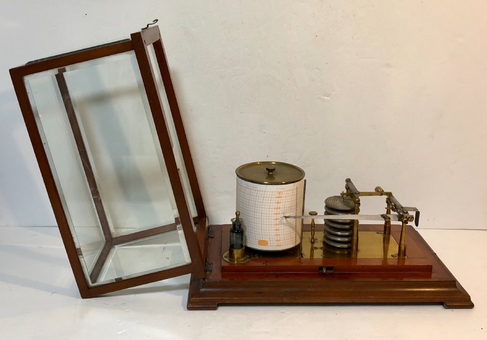 Antique 8 Day Clockwork Drum Barograph View VI