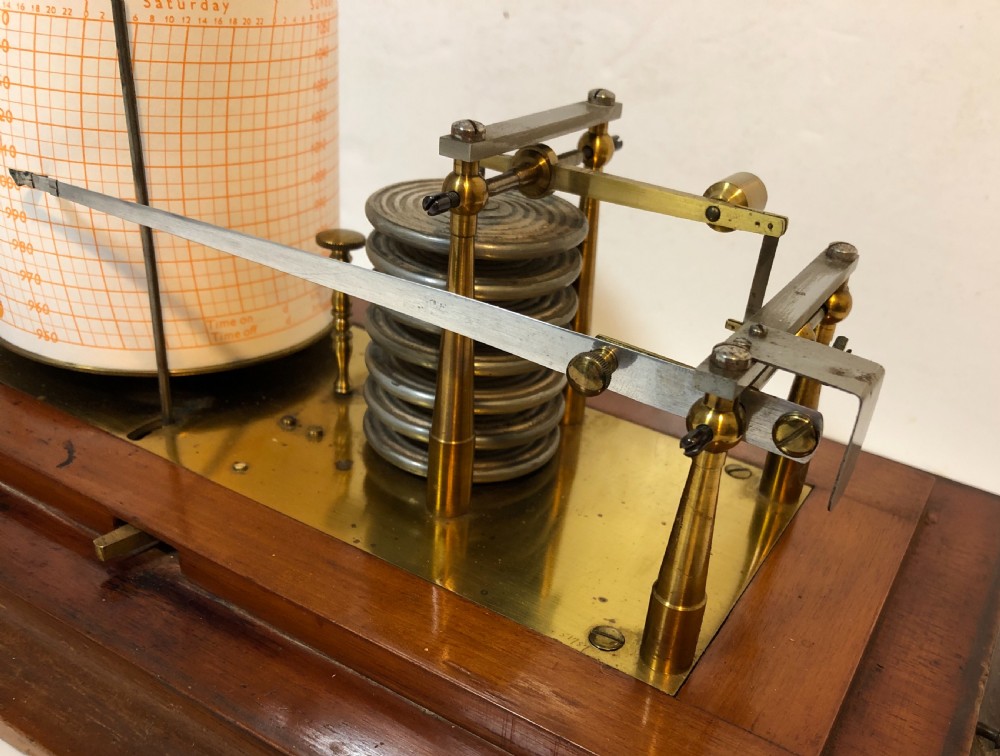 Antique 8 Day Clockwork Drum Barograph View VIII