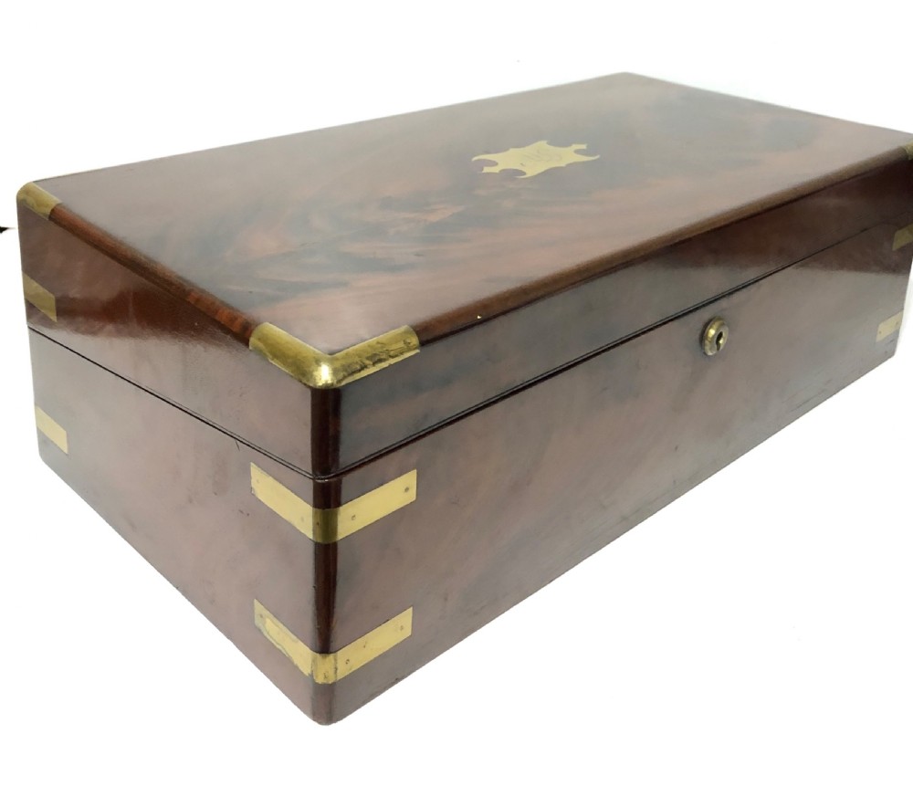 Antique Victorian Flame Mahogany Writing Slope View III