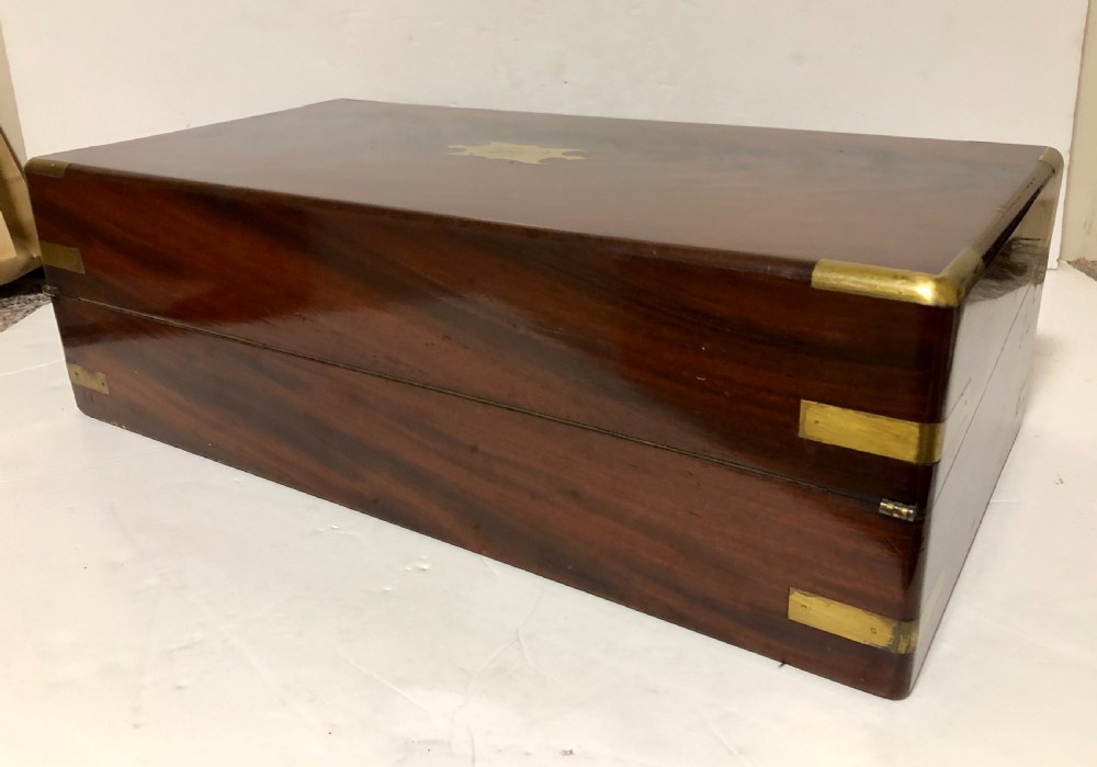 Antique Victorian Flame Mahogany Writing Slope View IV