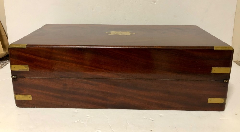 Antique Victorian Flame Mahogany Writing Slope View VI
