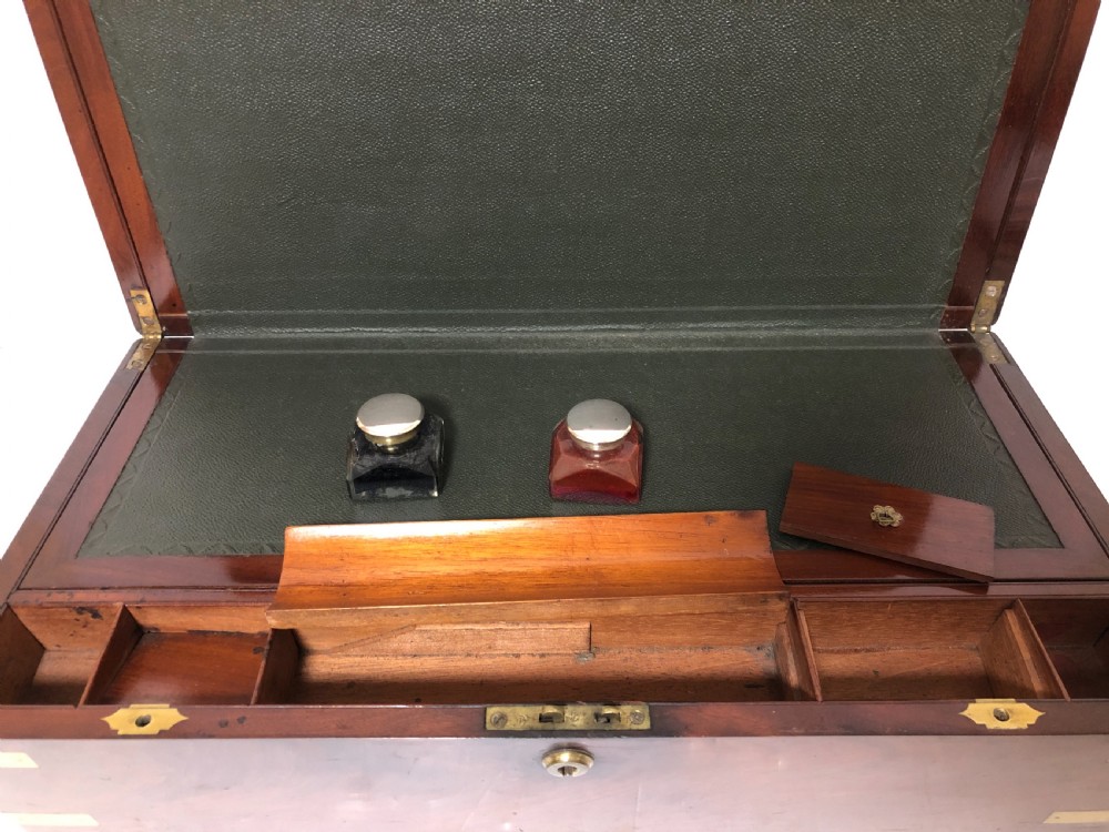 Antique Victorian Flame Mahogany Writing Slope View VIII