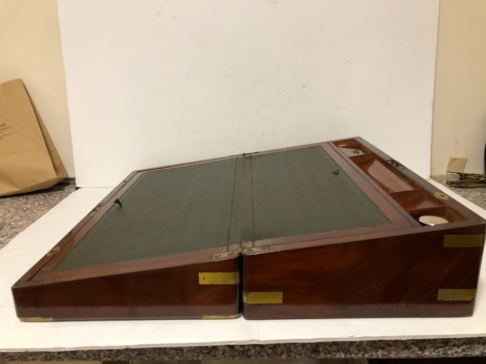 Antique Victorian Flame Mahogany Writing Slope View IX