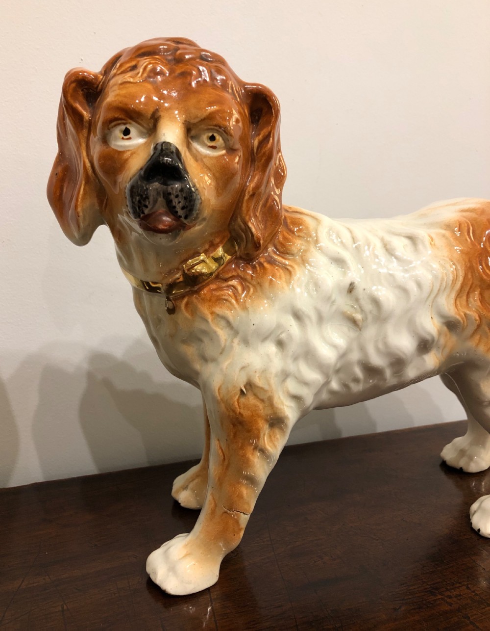 Pair of Antique Standing Staffordshire Dogs View II
