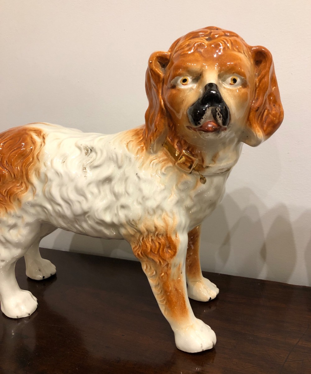 Pair of Antique Standing Staffordshire Dogs View III