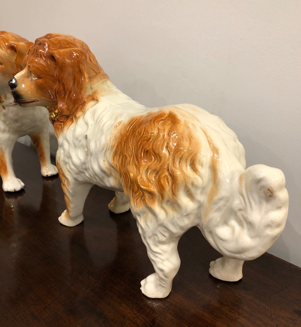 Pair of Antique Standing Staffordshire Dogs View IV