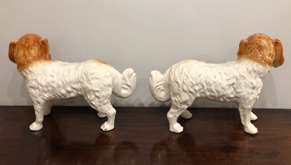 Pair of Antique Standing Staffordshire Dogs View VII