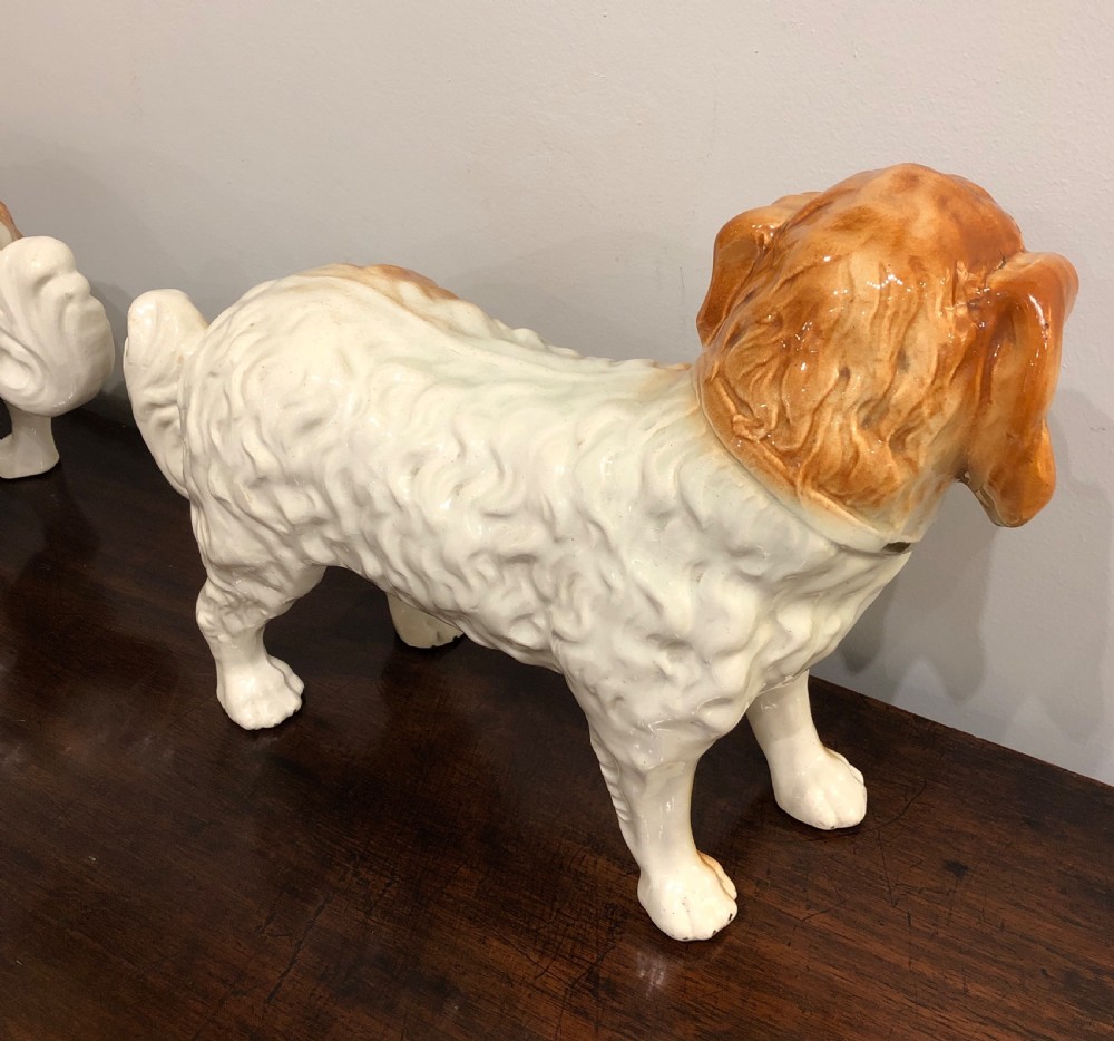 Pair of Antique Standing Staffordshire Dogs View XI