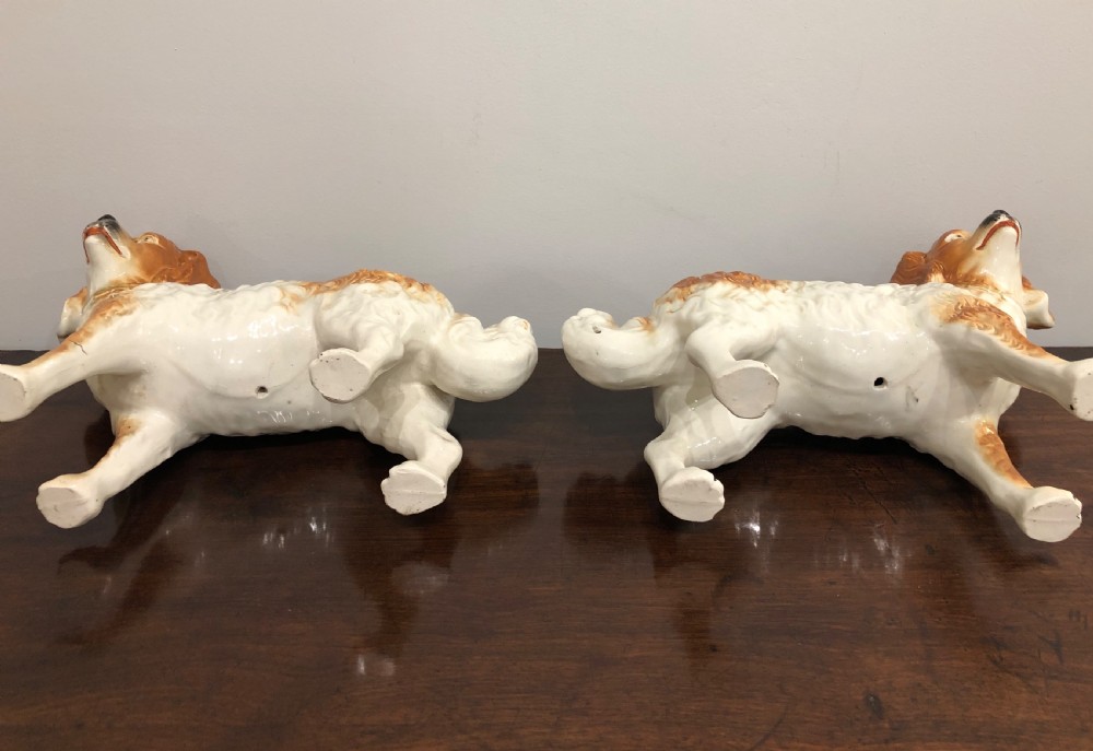 Pair of Antique Standing Staffordshire Dogs View XV