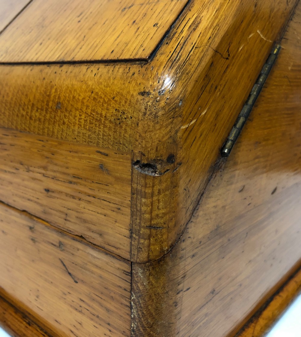 Antique Edwardian Oak Desktop Stationery Cabinet with Calendar View XIII
