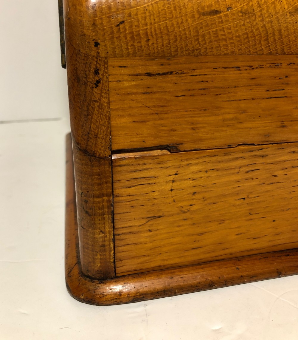 Antique Edwardian Oak Desktop Stationery Cabinet with Calendar View XV