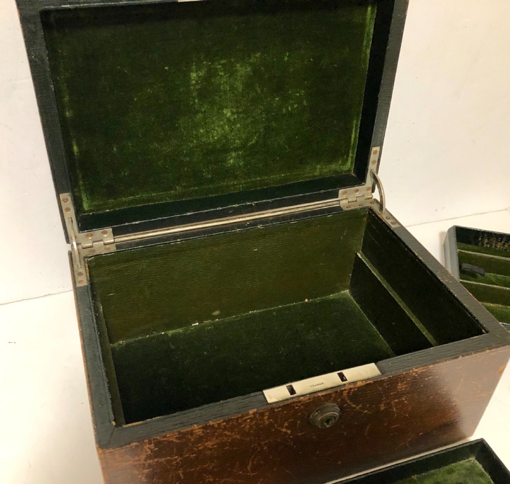 Antique Victorian Leather Fitted Jewellery Box View III