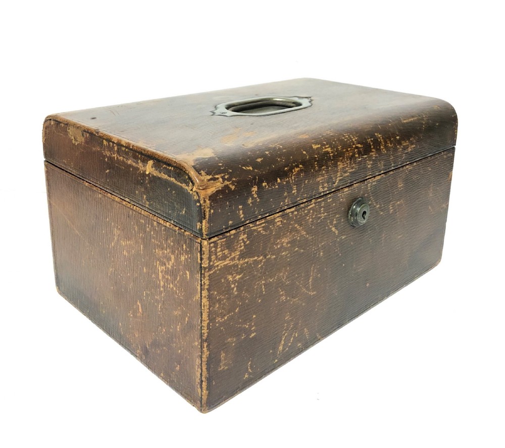 Antique Victorian Leather Fitted Jewellery Box View VI