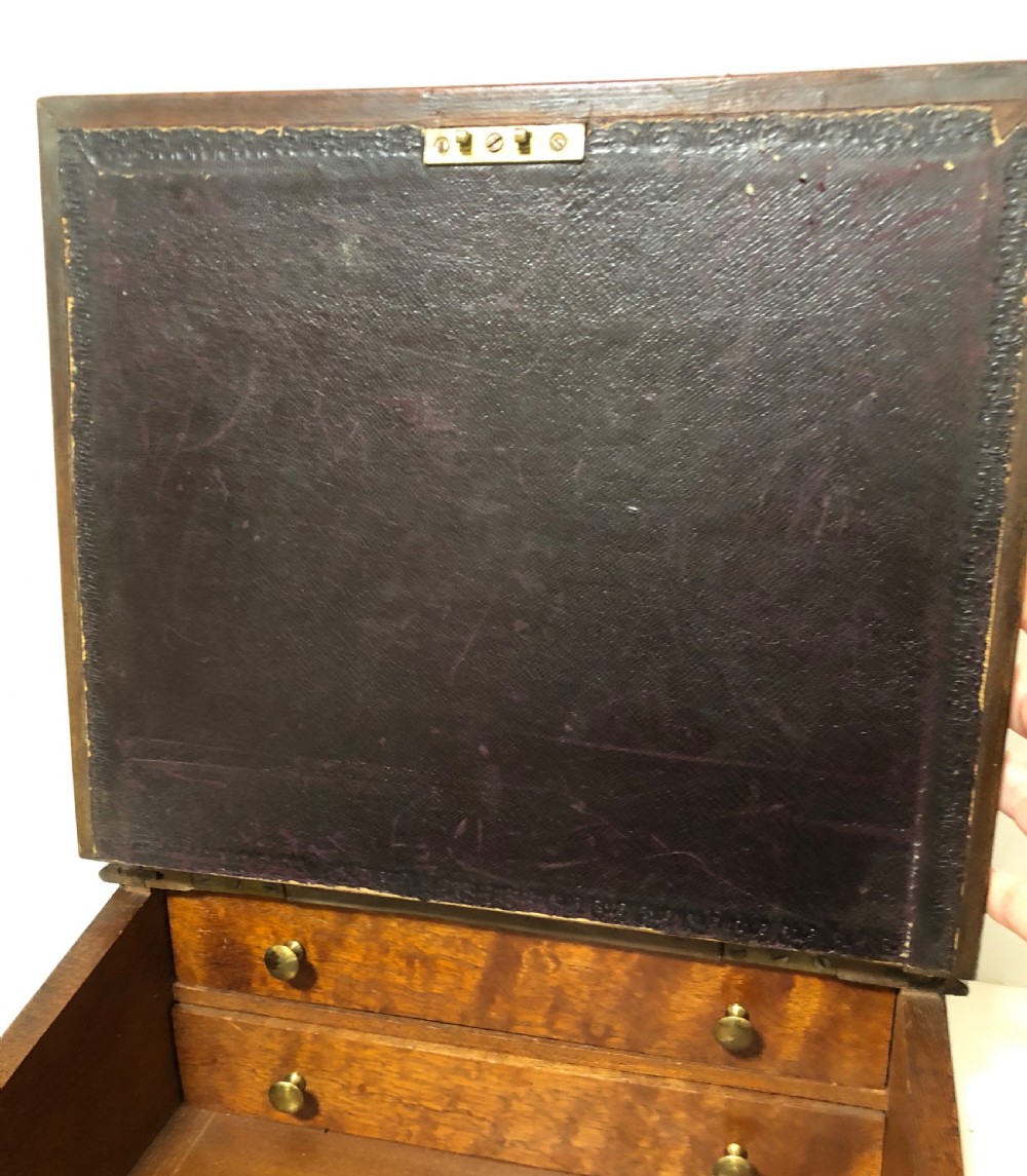 Antique Victorian Clerks Writing Desk Box View IX