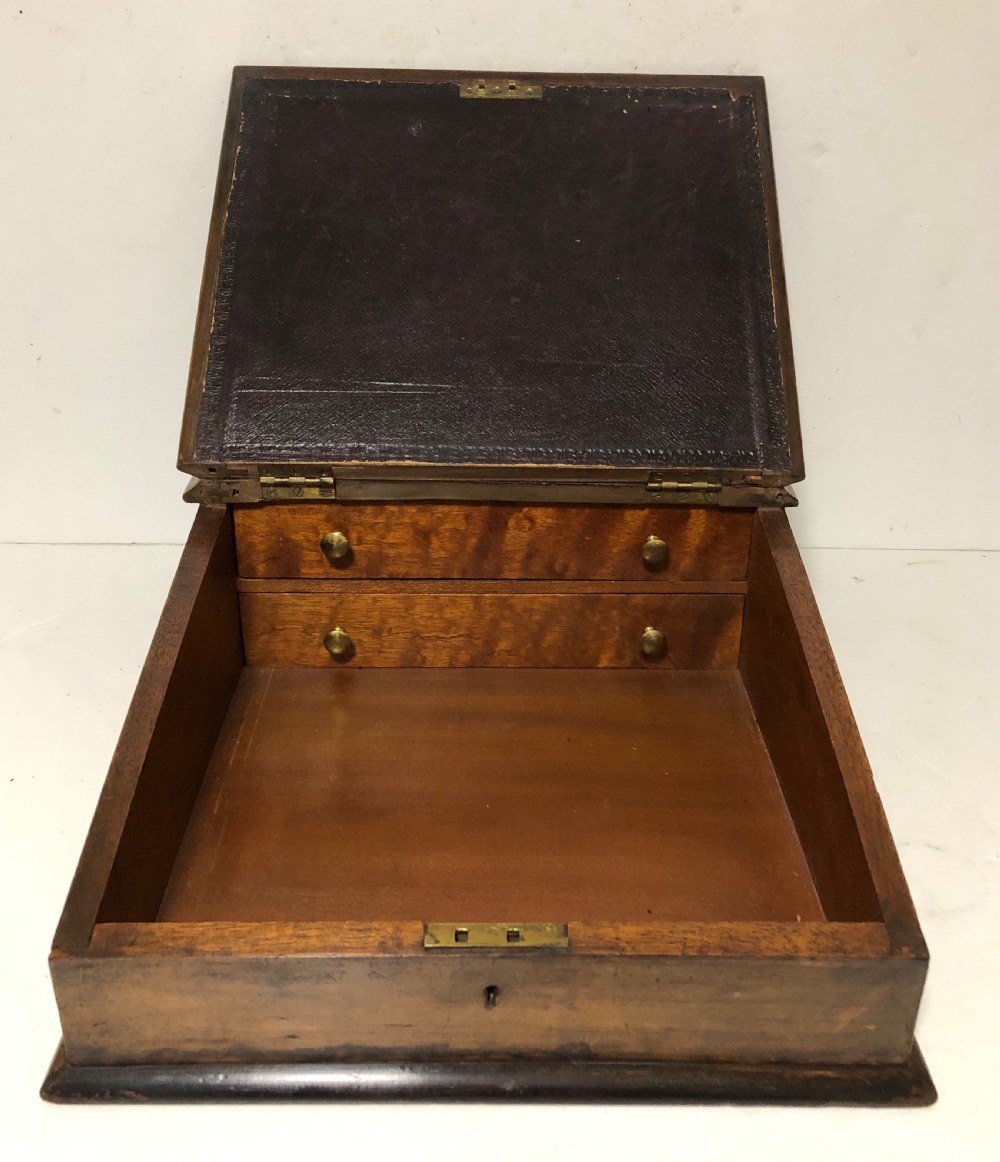 Antique Victorian Clerks Writing Desk Box View X