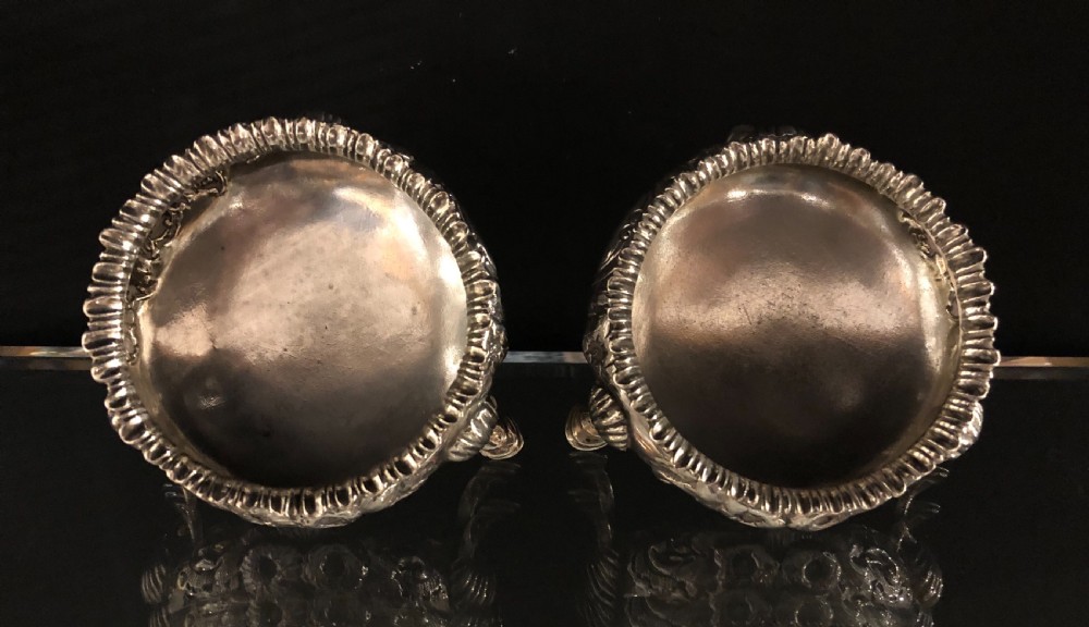 Pair of Antique Victorian Solid Silver Salt Cellars View VII