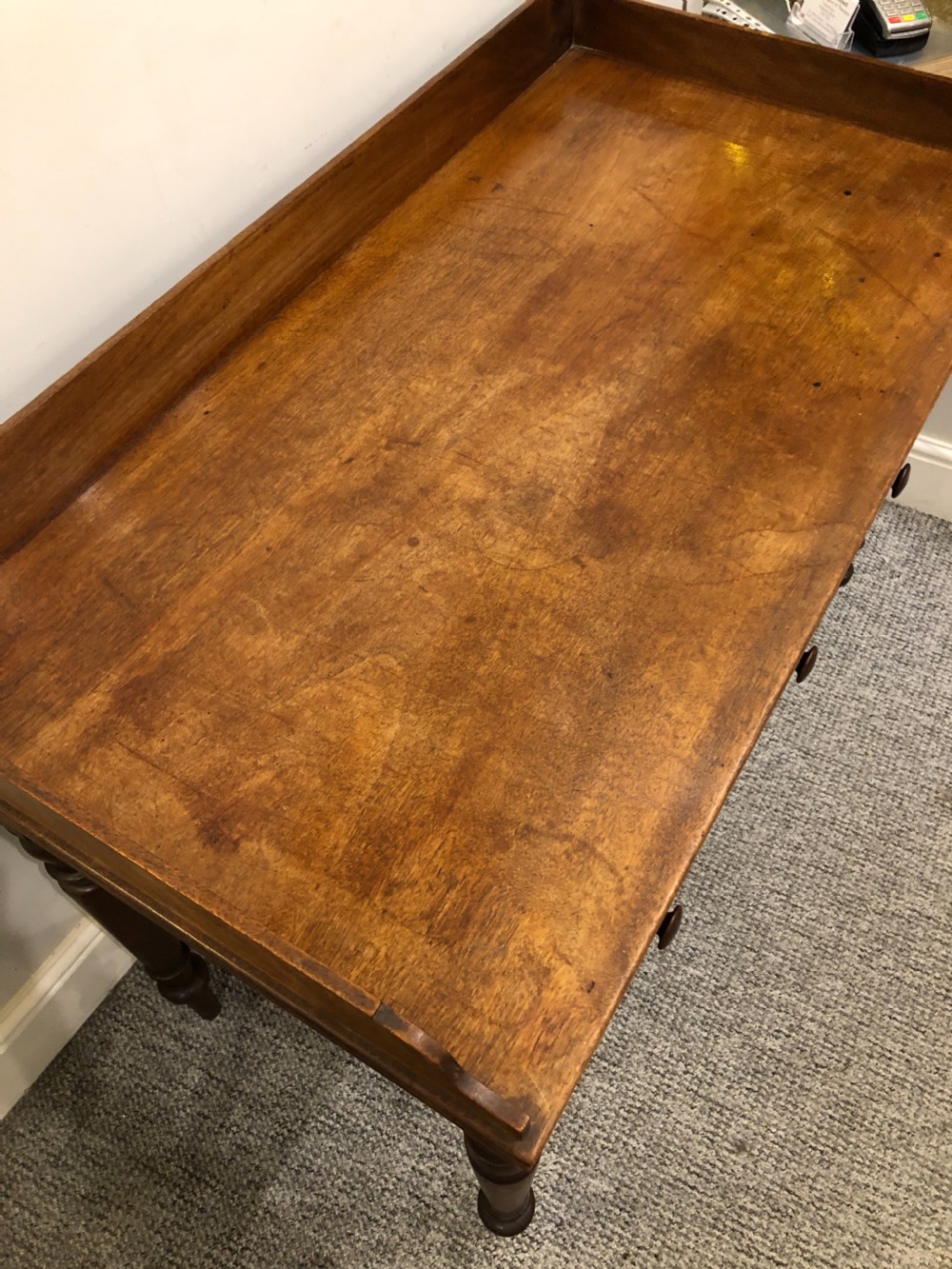 Antique Victorian Two Drawer Side Table View IX
