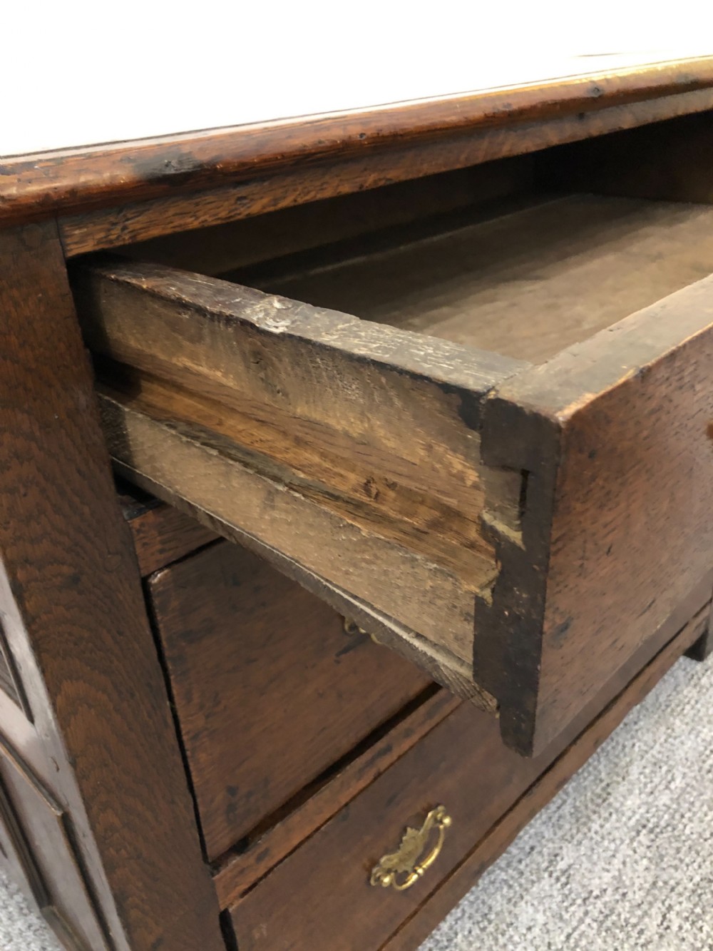 Small Antique 17th Century Oak Chest of Drawers View XI