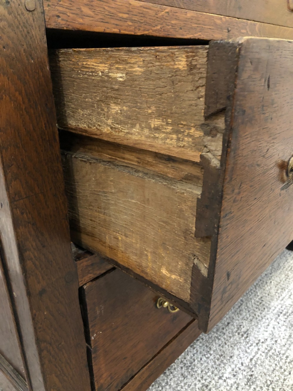Small Antique 17th Century Oak Chest of Drawers View XII
