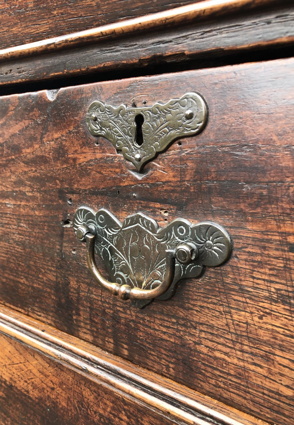 Antique 18th Century Two Part Oak Chest of Drawers View VIII