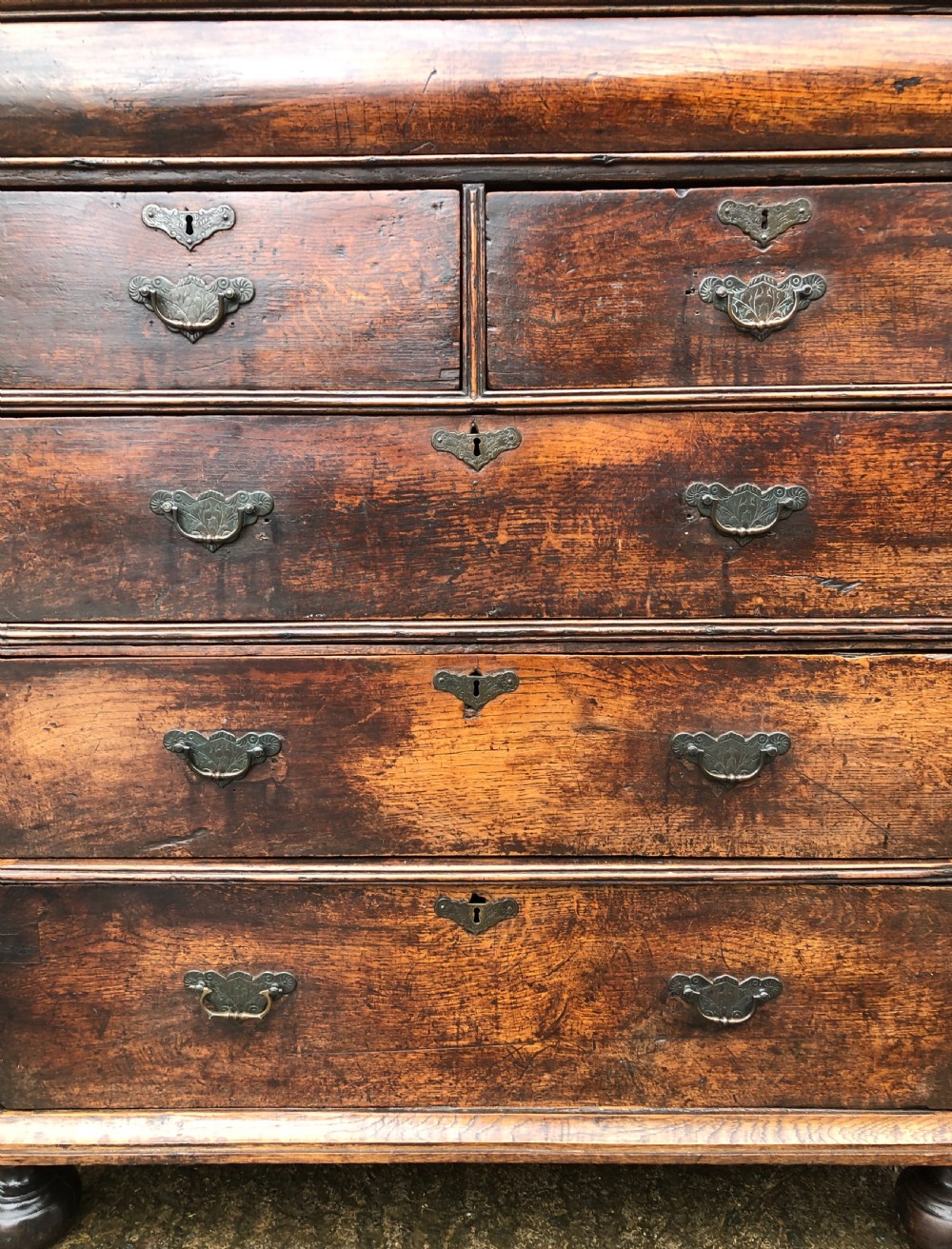 Antique 18th Century Two Part Oak Chest of Drawers View X
