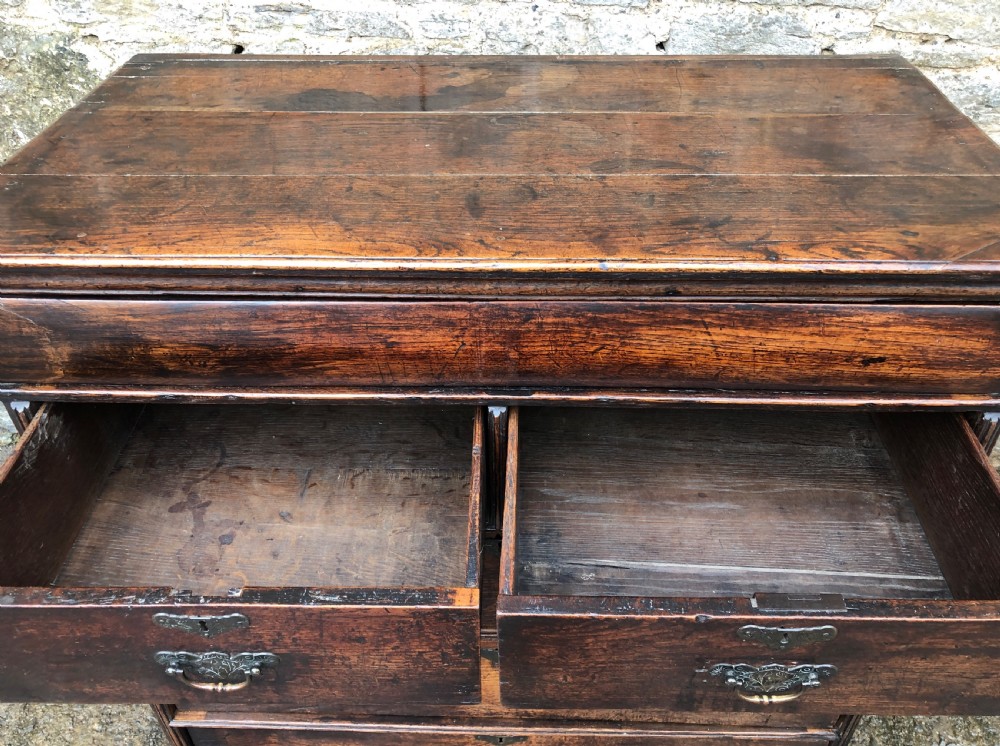 Antique 18th Century Two Part Oak Chest of Drawers View XI