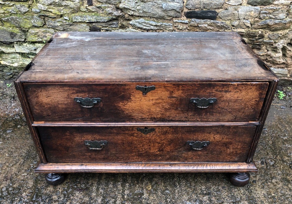 Antique 18th Century Two Part Oak Chest of Drawers View XVI