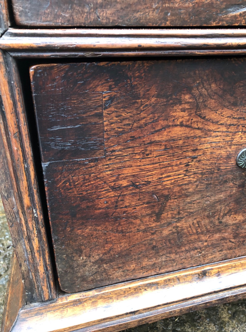 Antique 18th Century Two Part Oak Chest of Drawers View XIX