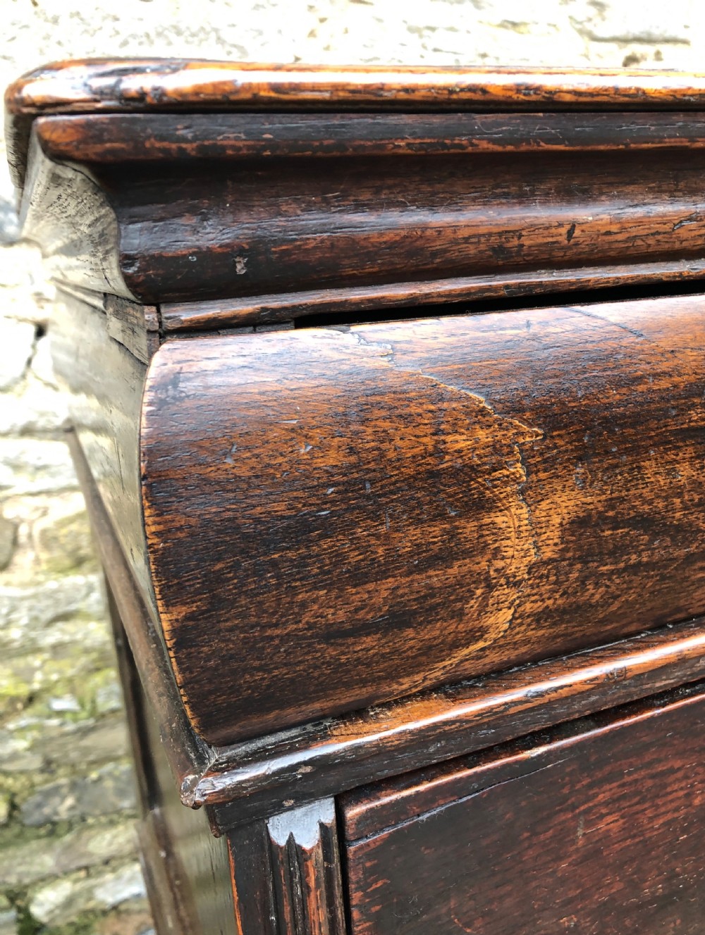 Antique 18th Century Two Part Oak Chest of Drawers View XXI