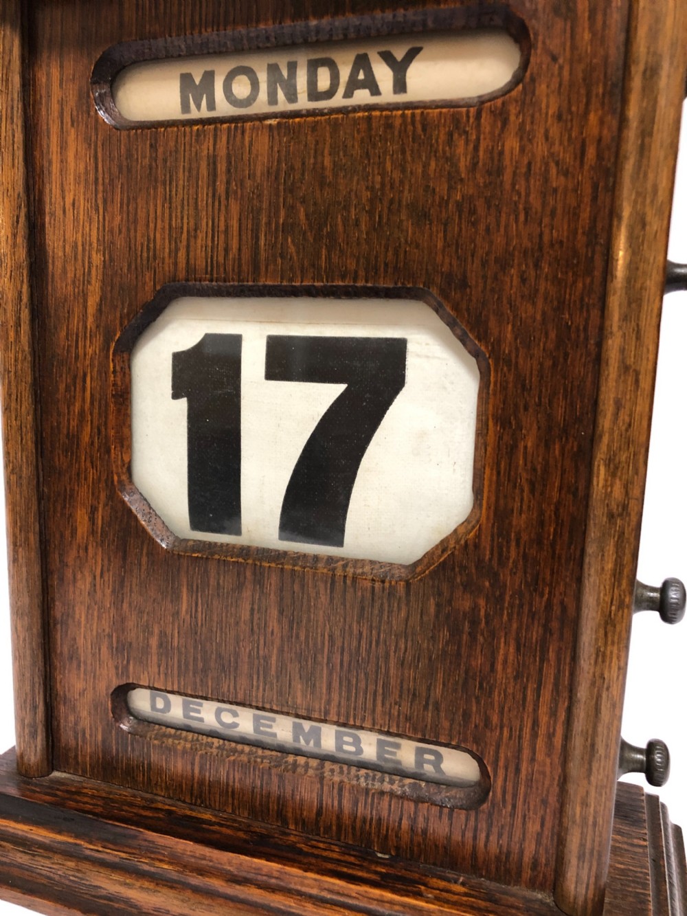 Large Antique Oak Perpetual Desk Calendar  View VII