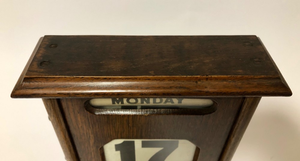 Large Antique Oak Perpetual Desk Calendar  View IX