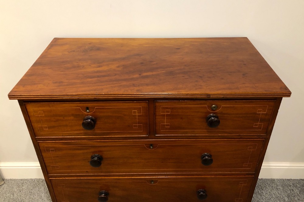 Antique Regency Mahogany Inlaid Chest of Drawers View IV