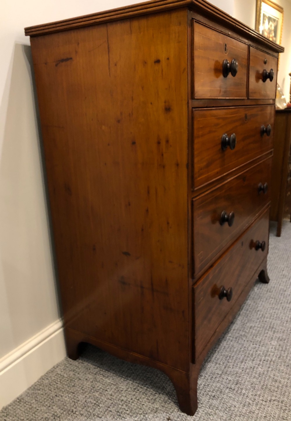 Antique Regency Mahogany Inlaid Chest of Drawers View IX
