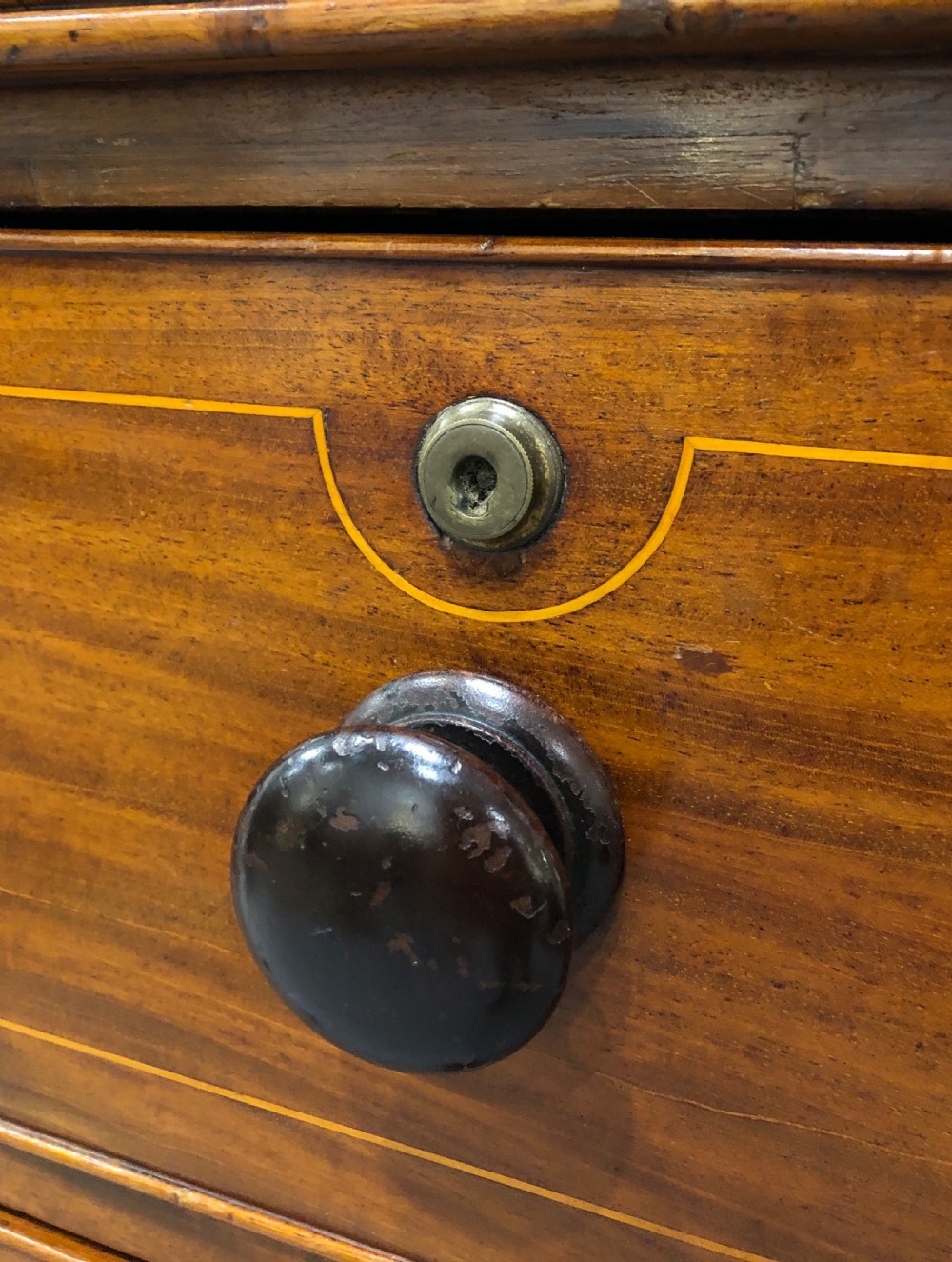 Antique Regency Mahogany Inlaid Chest of Drawers View X