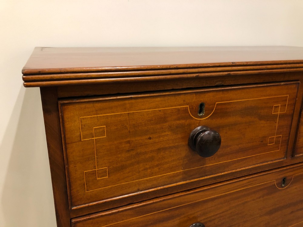 Antique Regency Mahogany Inlaid Chest of Drawers View XII