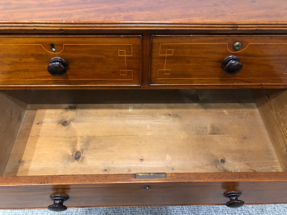 Antique Regency Mahogany Inlaid Chest of Drawers View XIV