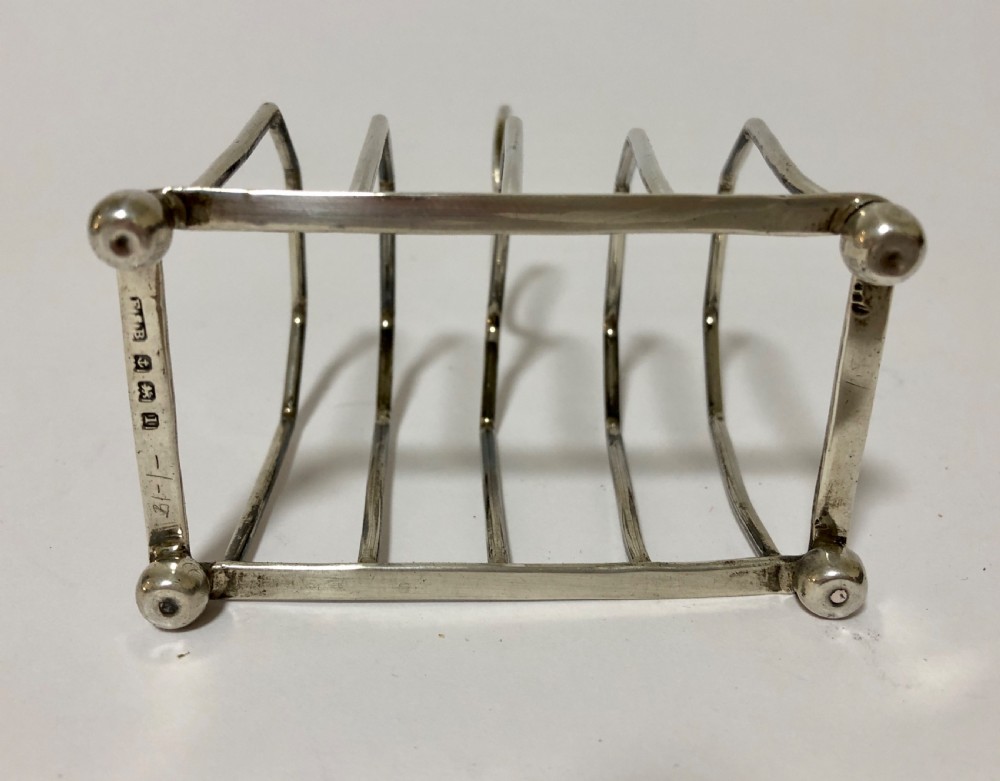 Antique Solid Sterling Silver Toast Rack View VII