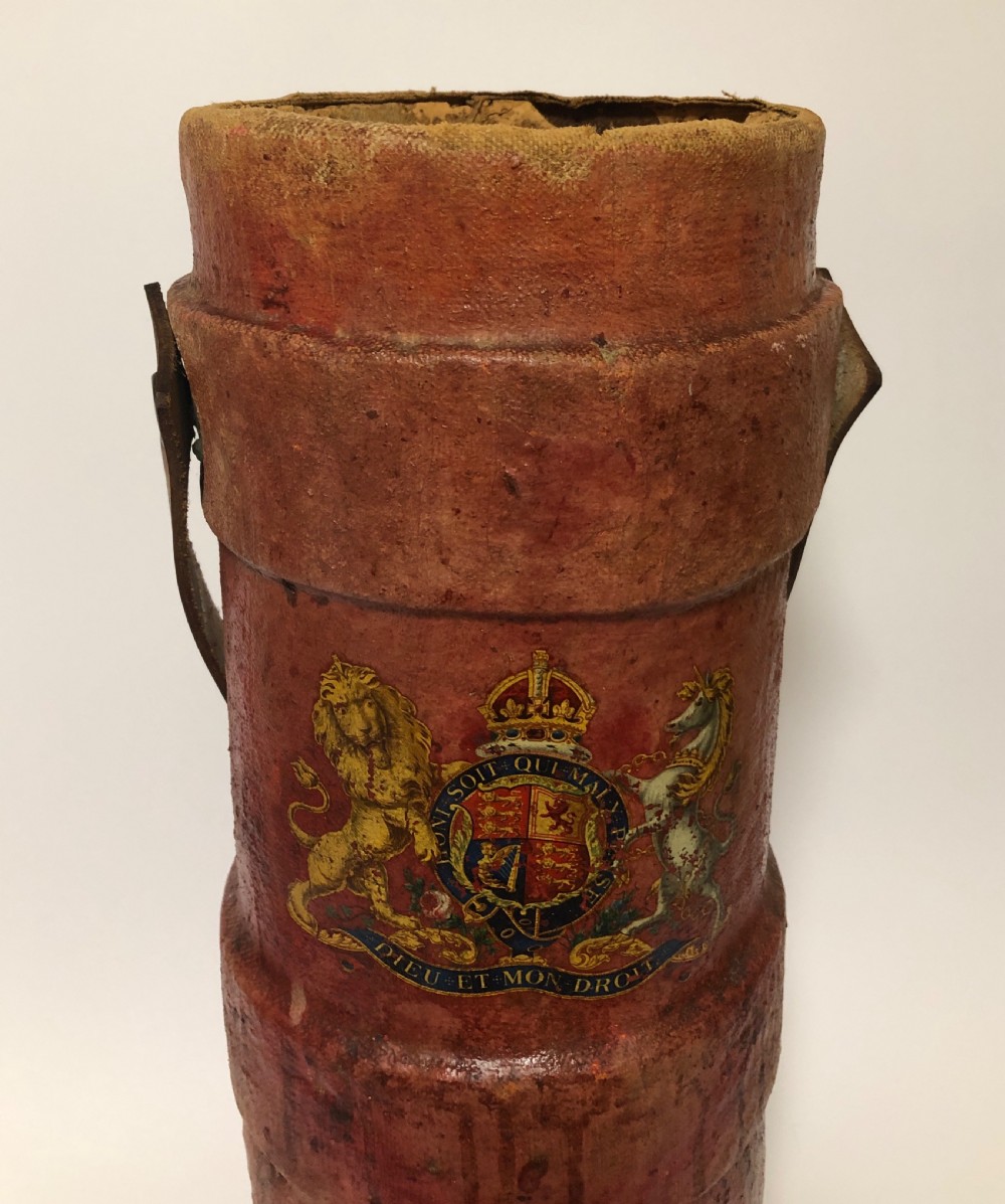 Antique Leather Military Armorial Shell Case Carrier View III