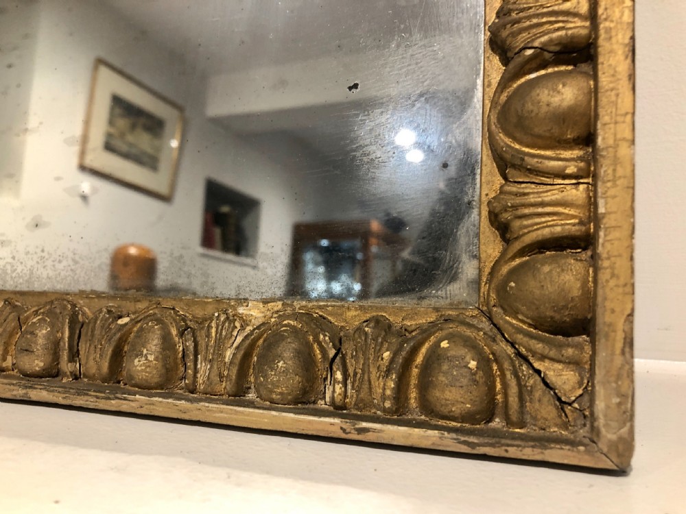 Large Antique Regency Gilded Wall Mirror with Original Glass View IV