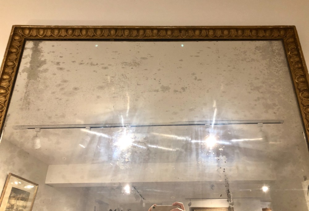 Large Antique Regency Gilded Wall Mirror with Original Glass View VII
