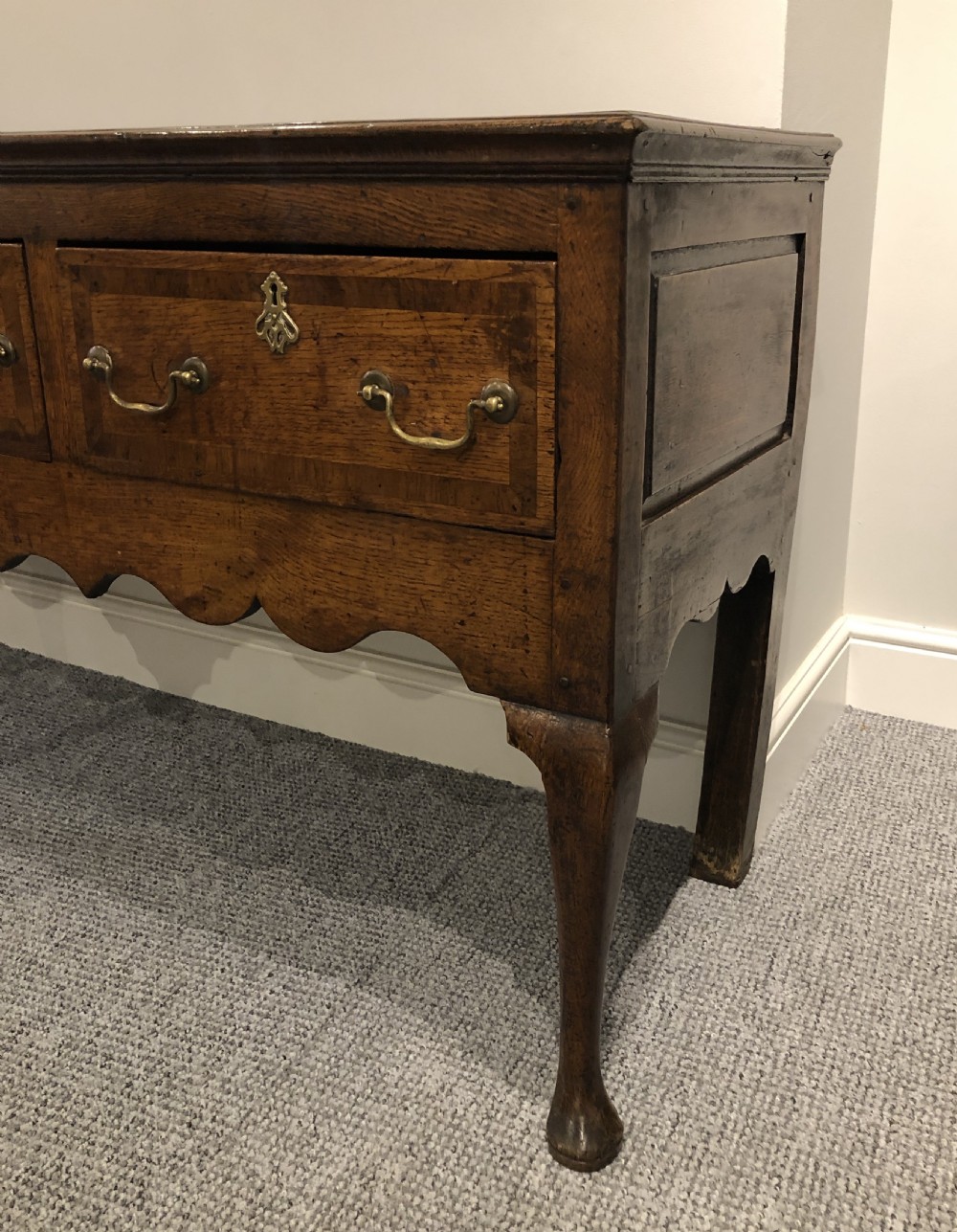 Large Antique Georgian Four Drawer Oak Dresser Base View VII