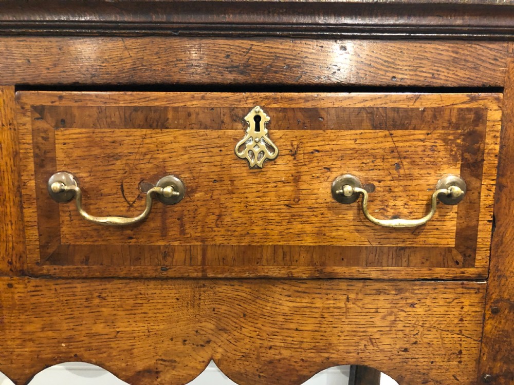 Large Antique Georgian Four Drawer Oak Dresser Base View X